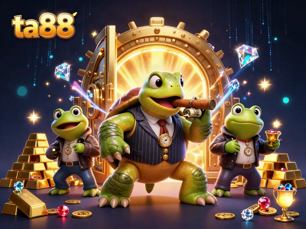 Experience thrilling casino excitement with ta88 and vibrant characters in a dynamic 3D scene filled with fortune.