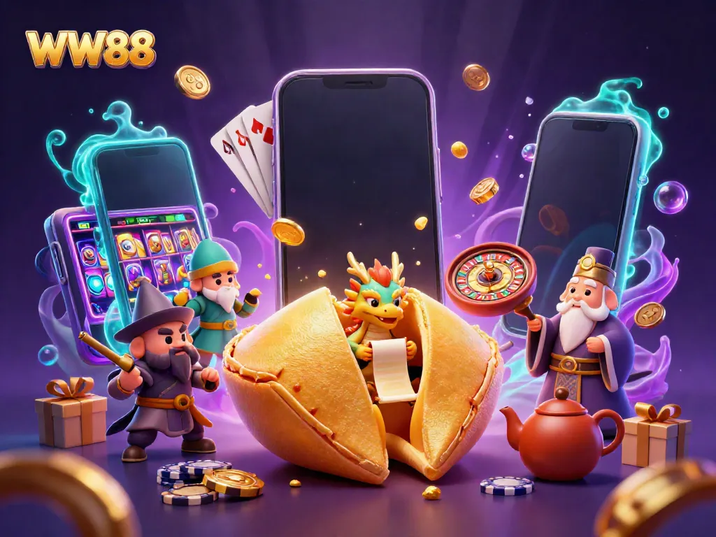 Experience the excitement of WW88 with a vibrant 3D scene of fortune and games.