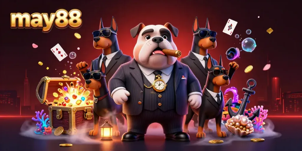 Experience may88 excitement surrounded by 3D mafia cartoon characters and casino treasures.
