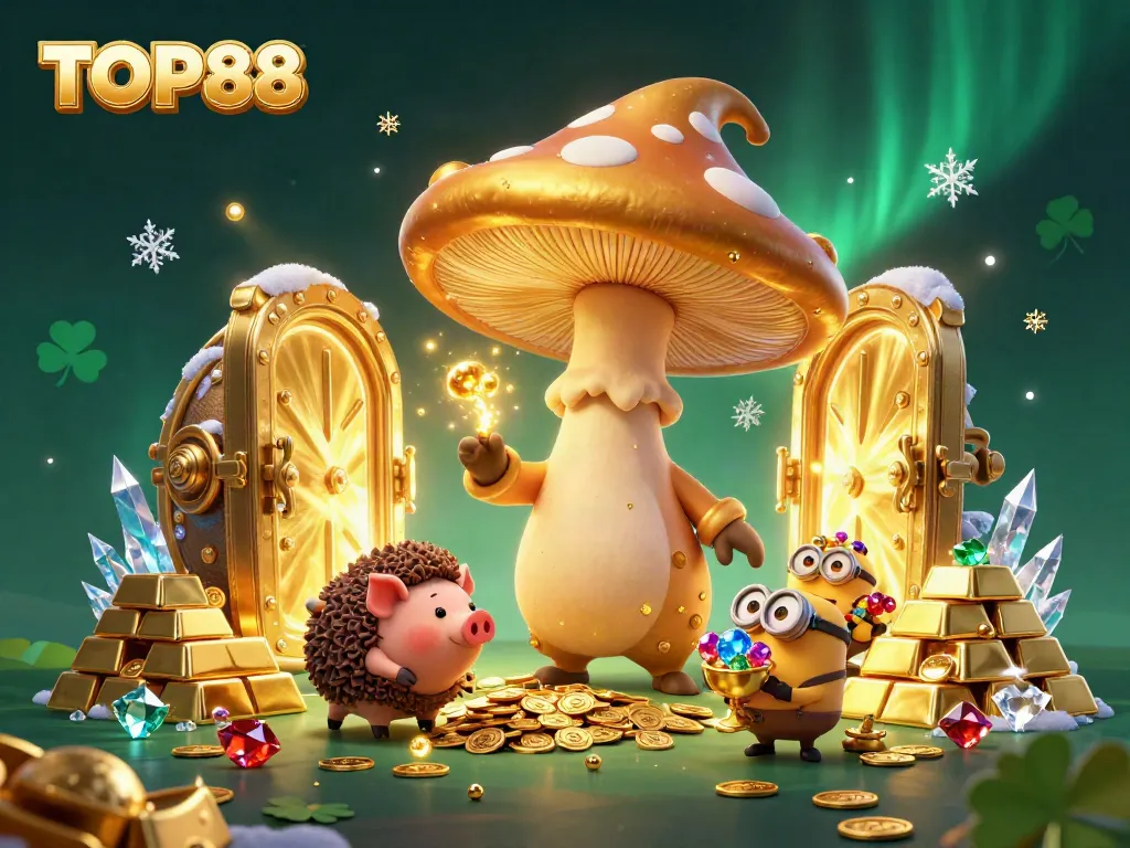 Engage in the vibrant world of TOP88 where luck and treasure abound, featuring magical characters and dazzling gems.