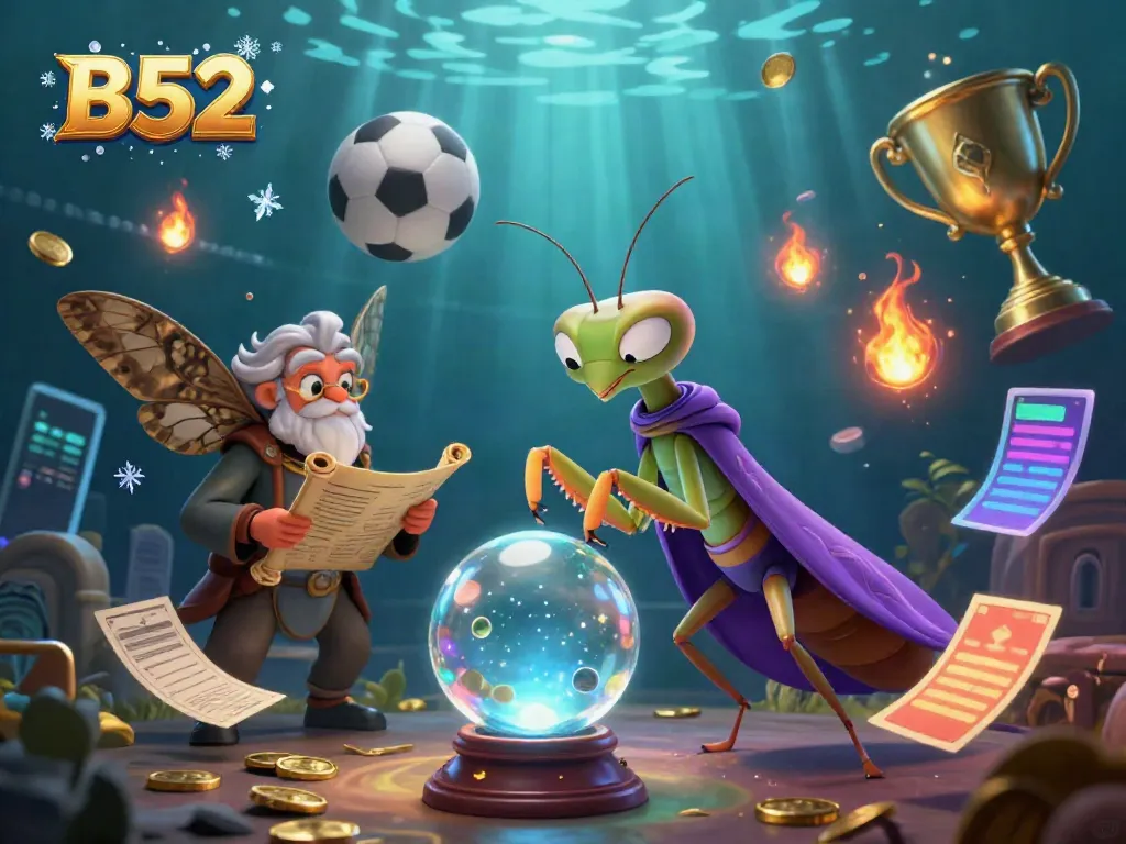 B52 offers exciting casino experiences with a mystical fortune teller and animated gaming elements.