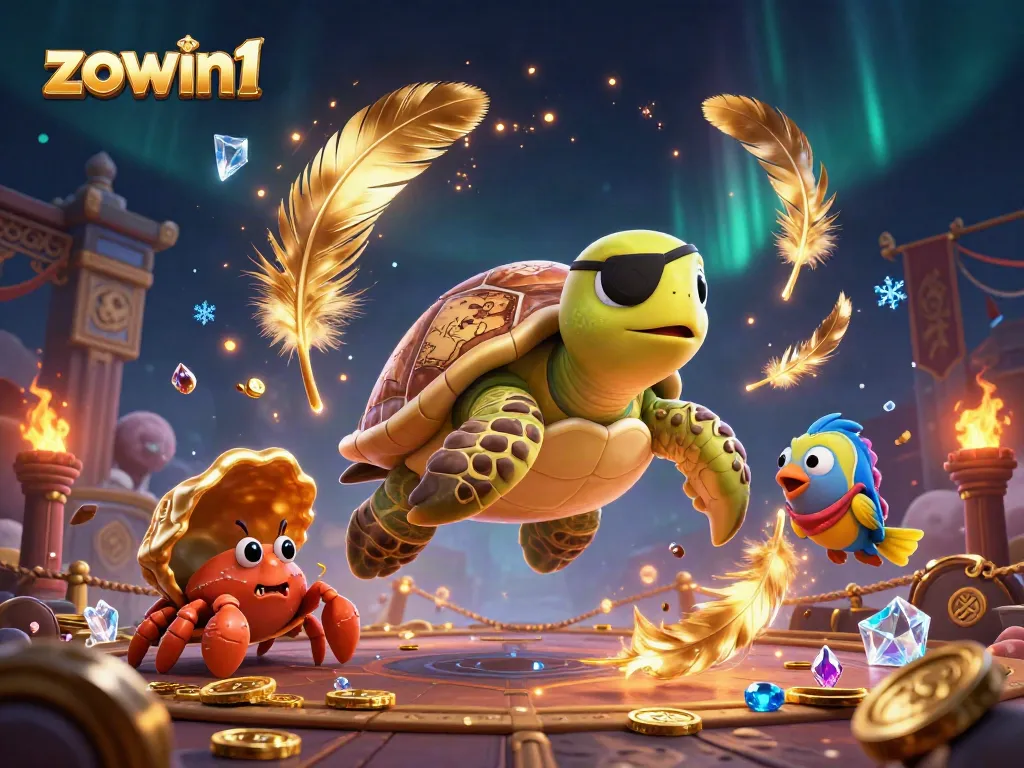 Engage in thrilling gameplay at zowin1 as a pirate turtle navigates sunken treasure.
