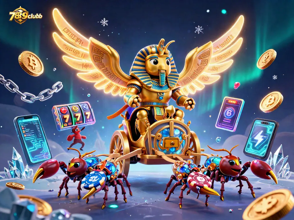Experience thrilling gameplay with 789clubb's captivating 3D casino illustration and vibrant elements.