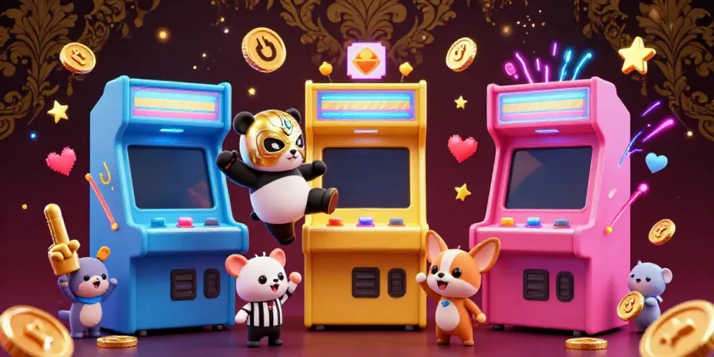 Sutbong tv brings excitement with a colorful panda and chihuahua in a lively casino scene.