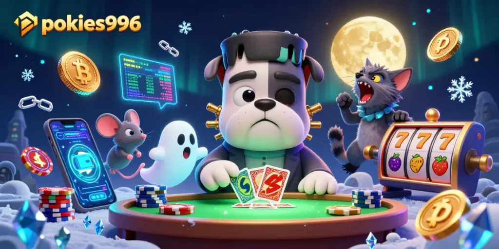 Experience thrilling online gameplay at pokies996 with vibrant characters and dynamic casino elements.