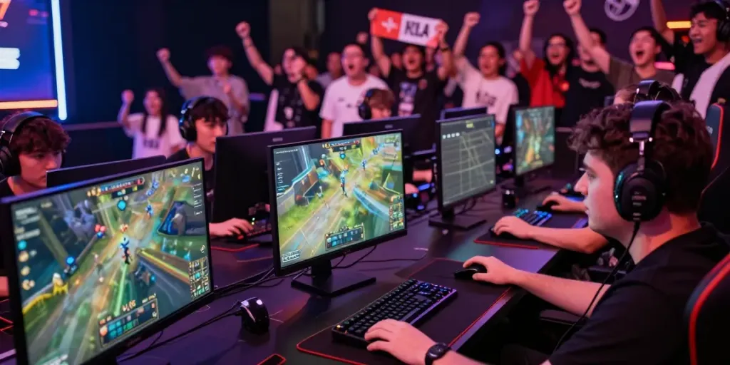 Exciting esports gaming scene featuring kilat 404 tournament competition atmosphere.
