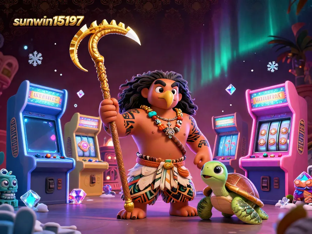 Experience thrilling gameplay at sunwin15197 with a vibrant 3D casino scene featuring exciting game elements.