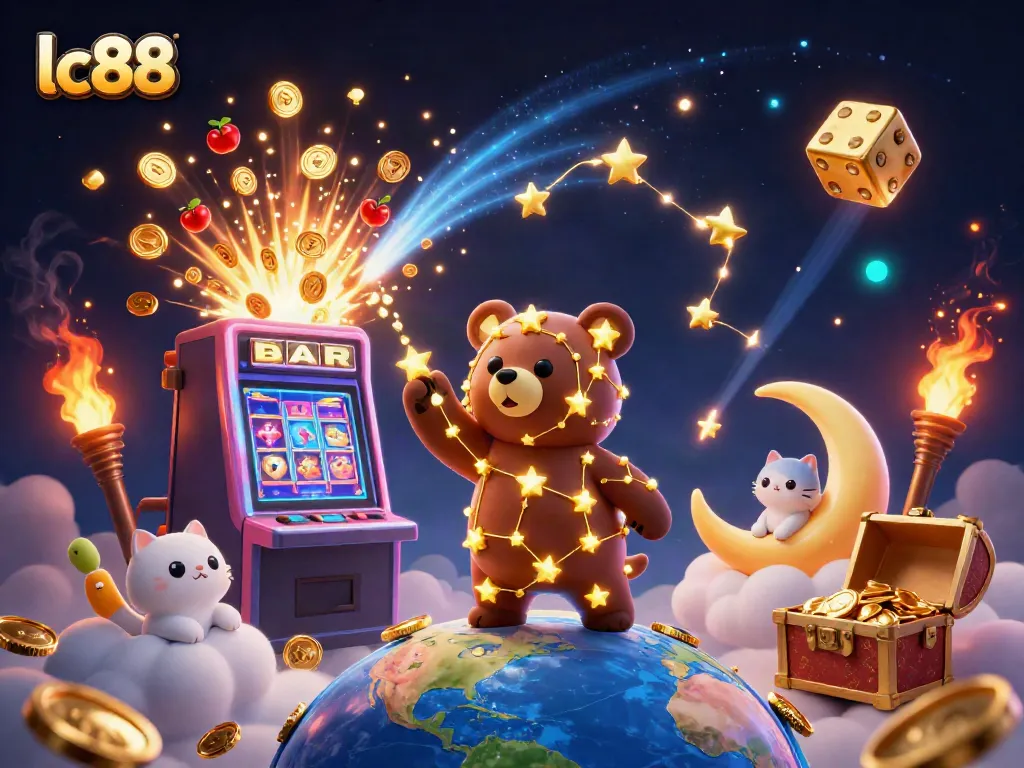 Engage with lc88's thrilling casino experience, featuring a dynamic jackpot explosion and festive elements.
