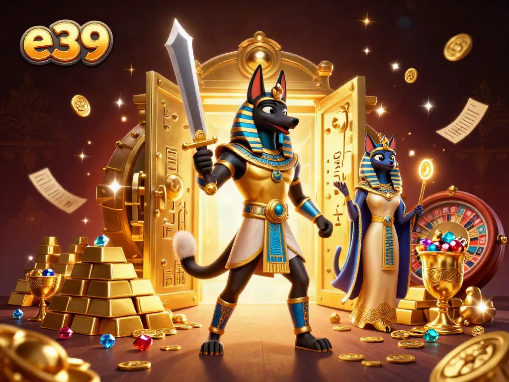 Engage in thrilling casino action with e39, where ancient warriors guard treasures in a dynamic roulette scene.