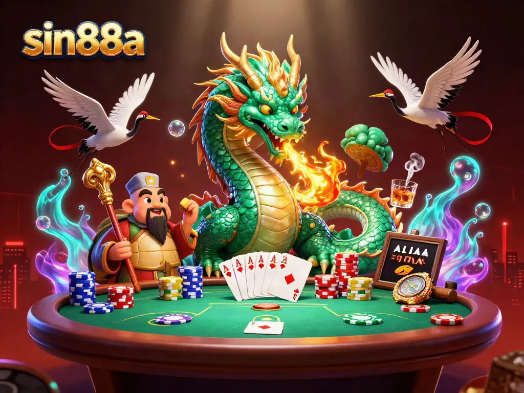 Join the thrilling gaming adventure at sin88a with vibrant characters and rich casino imagery.