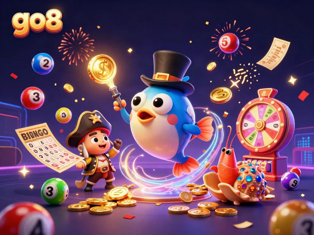 Experience the excitement of go8 gaming with vibrant characters and dynamic casino elements.