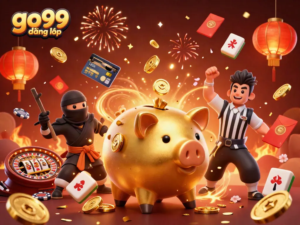 Experience high-stakes gameplay with go99 đăng nhập in an exciting casino-themed illustration.